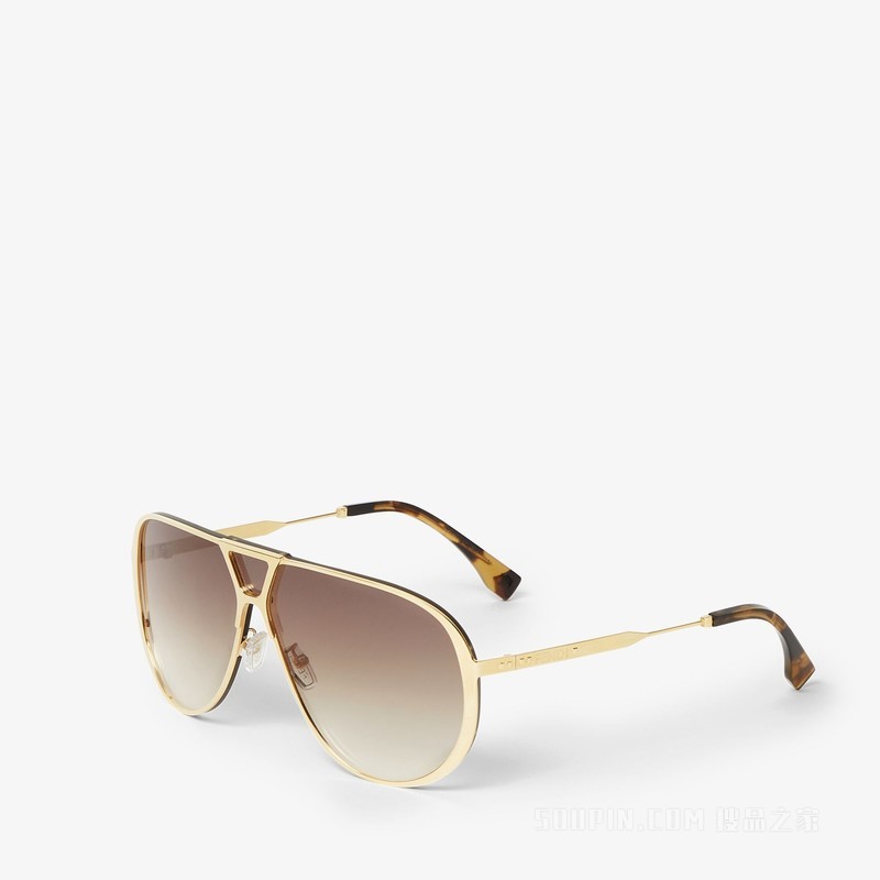 FENDI Eclipse 金色金属太阳镜
