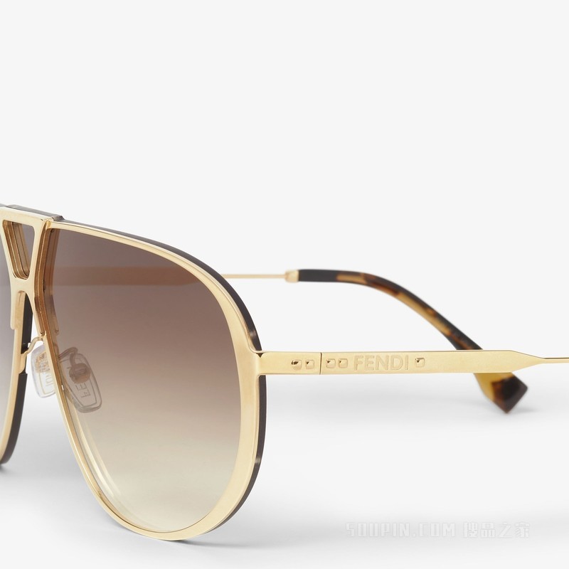 FENDI Eclipse 金色金属太阳镜