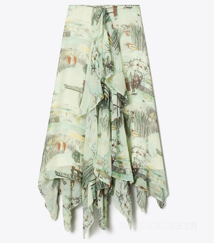 【新品】印花半身裙 黄色印花
