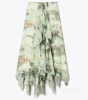 【新品】印花半身裙 黄色印花