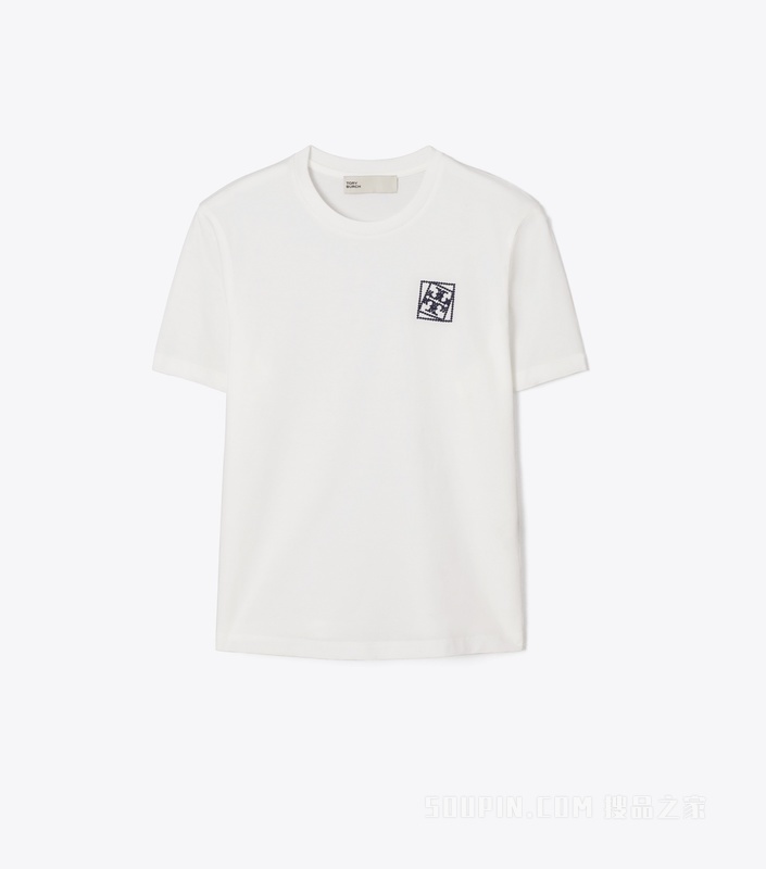 【新品】扭结式 Logo T 恤 雪花白