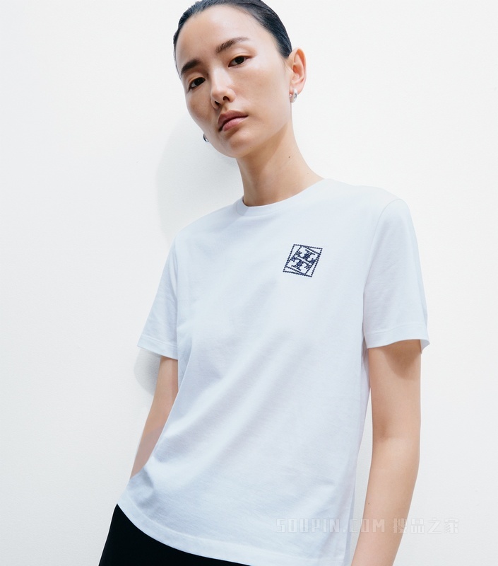 【新品】扭结式 Logo T 恤 雪花白