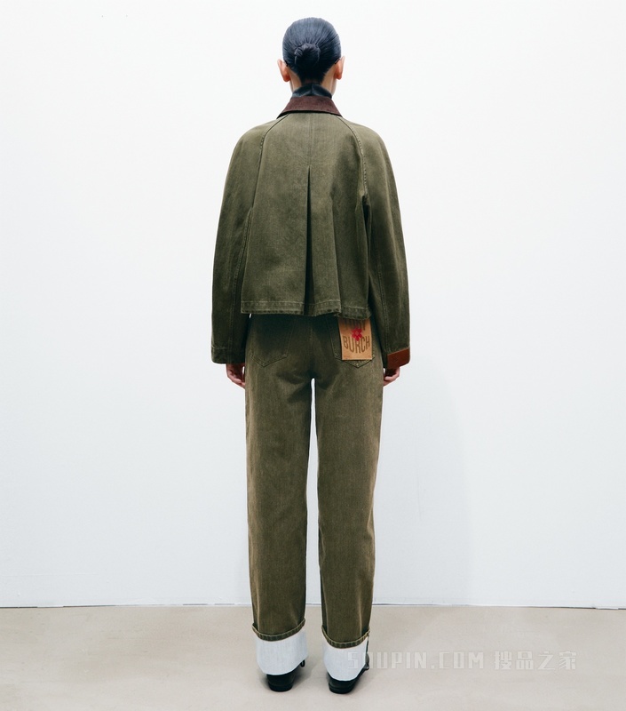 【新品】牛仔飞行员夹克 做旧绿
