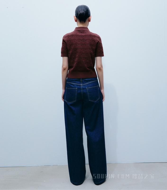 T Monogram 提花 Polo 衫 红木棕