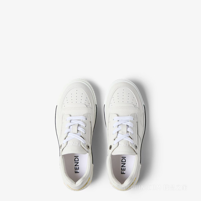 FENDI Fender运动鞋 白色皮革低帮鞋
