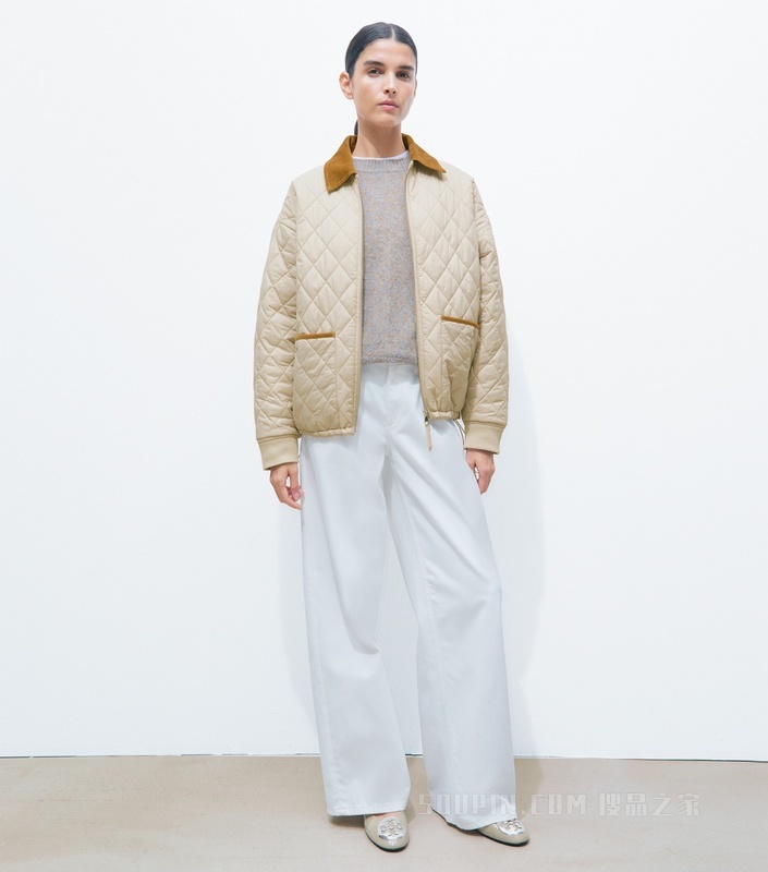 【新品】绗缝外套 浅卡其色/赤陶色