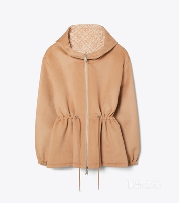 【新品】T Monogram 双面提花连帽外套 深米色