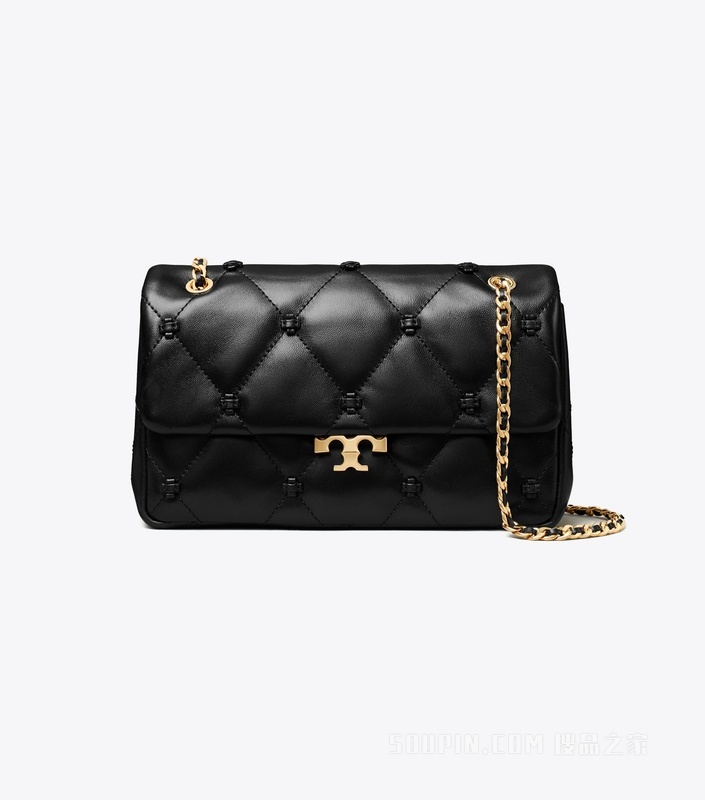 【新品】Bunny Knot 小号肩背包 黑色/金色