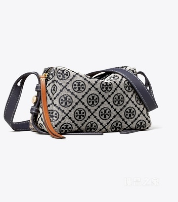 【新品】Romy T Monogram 软皮斜挎包 Tory 海军蓝