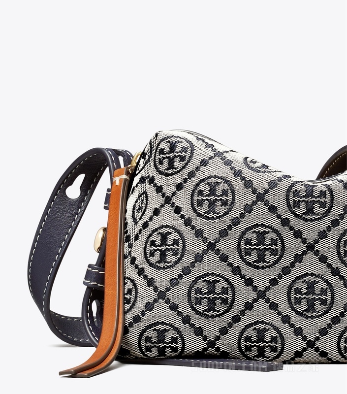 【新品】Romy T Monogram 软皮斜挎包 Tory 海军蓝