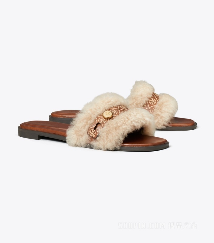 【新品】Romy 拖鞋 经典原色棕/奶油白