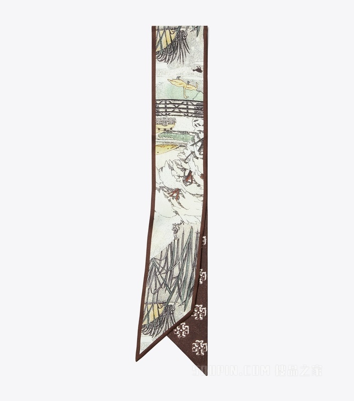 【新品】森林图案缎带围巾 黄色