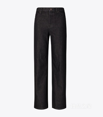 【新品】直筒牛仔裤 清水洗黑色
