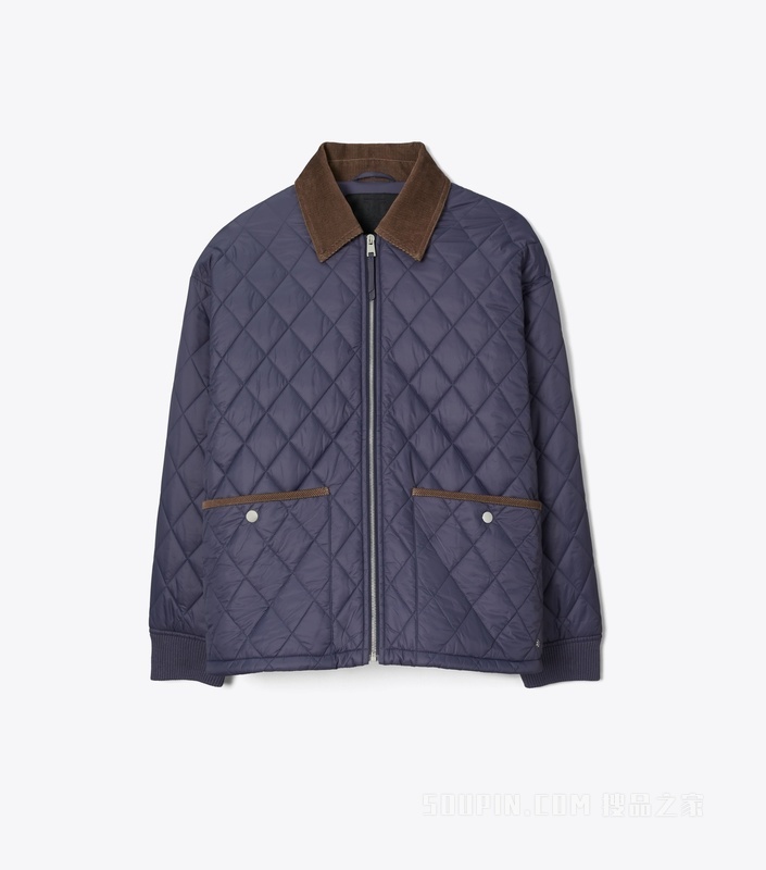 【新品】绗缝外套 雾霭海军蓝/可可色