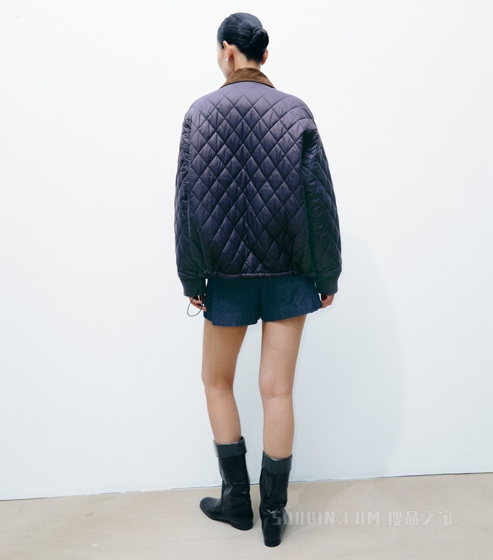 【新品】绗缝外套 雾霭海军蓝/可可色