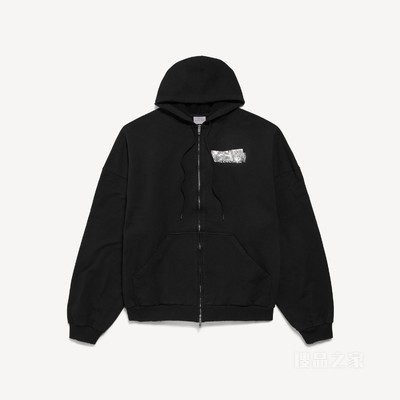 SILVER TAPE BALENCIAGA BACK大版型拉链连帽卫衣