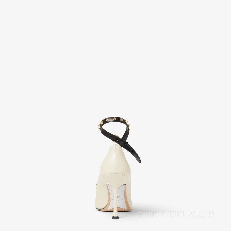 FENDI Vertigo 羊皮纸色皮革高跟鞋|限时预售