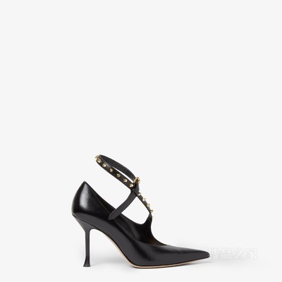 FENDI Vertigo 黑色皮革高跟鞋|限时预售