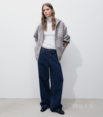 【新品】全拉链夹克 中调灰混色