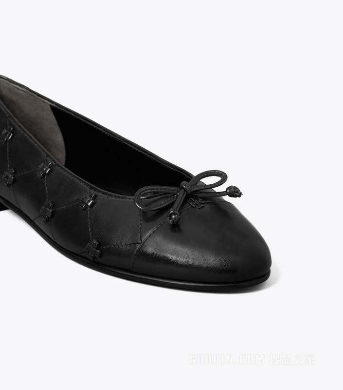 【新品】拼色 Bunny Knot 芭蕾平底鞋 纯黑
