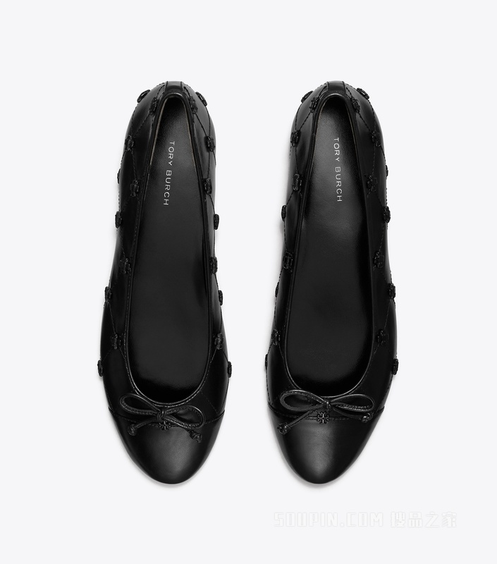 【新品】拼色 Bunny Knot 芭蕾平底鞋 纯黑