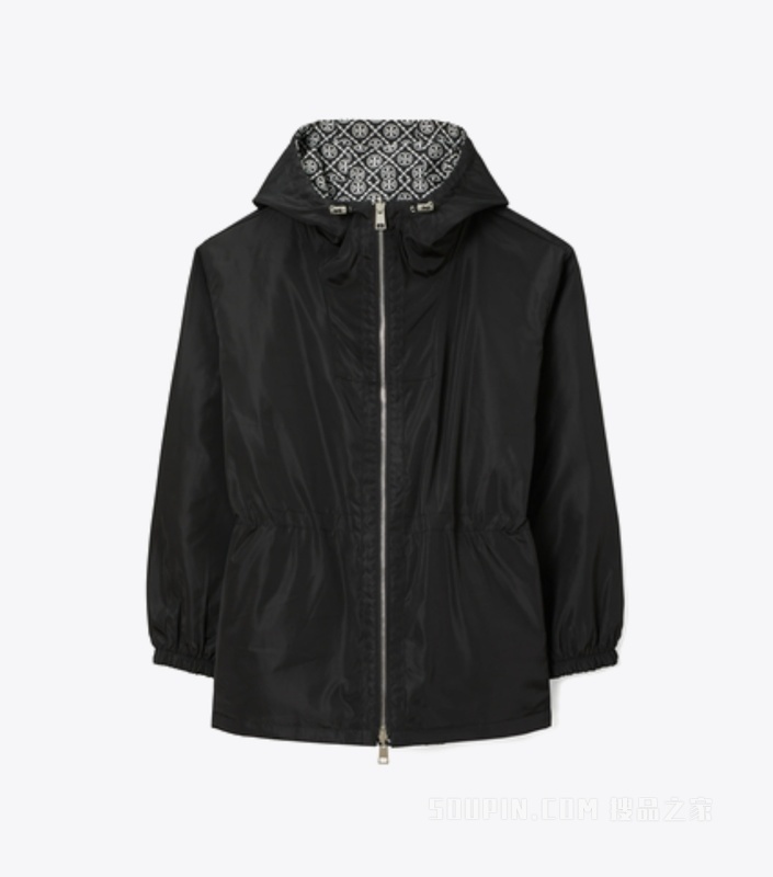 【新品】T Monogram 提花连帽外套 黑色