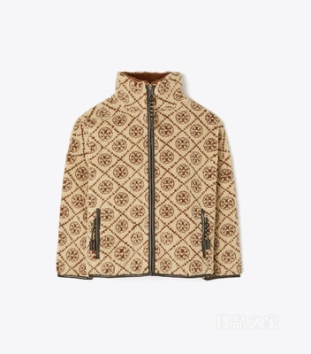 【新品】T Monogram 抓绒夹克 燕麦色