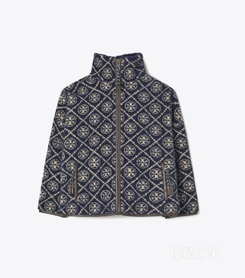 【新品】T Monogram 抓绒夹克 雾霭海军蓝