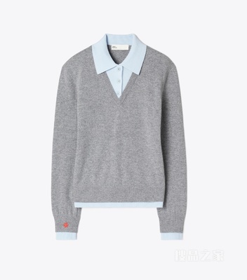 【新品】羊毛毛衣 蓝灰色