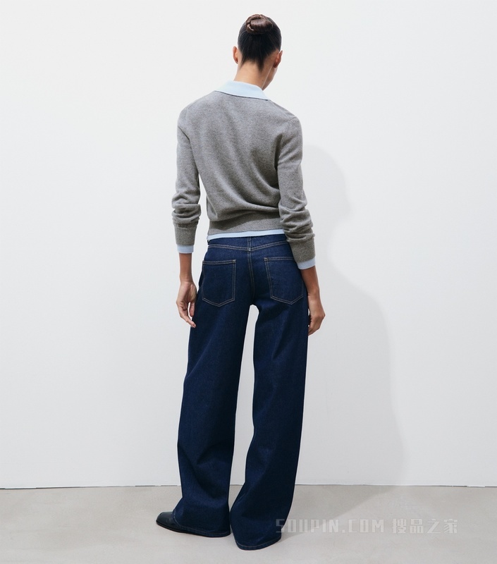 【新品】羊毛毛衣 蓝灰色