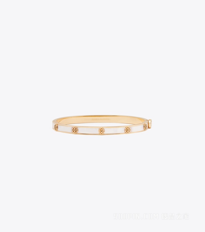 【新品】Icon 经典系列铆钉搭扣手镯 Tory 金/珍珠母贝色