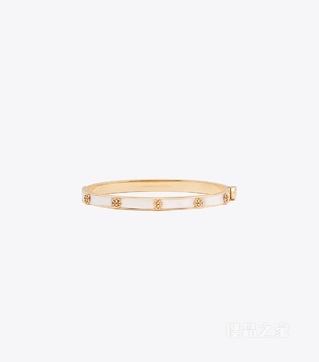 【新品】Icon 经典系列铆钉搭扣手镯 Tory 金/珍珠母贝色