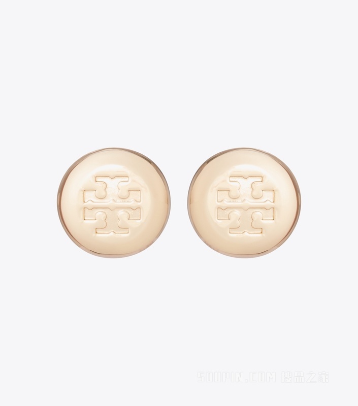 【新品】Icon 经典系列圆形耳钉 浅黄铜色