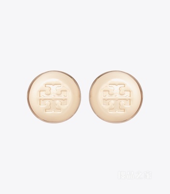【新品】Icon 经典系列圆形耳钉 浅黄铜色