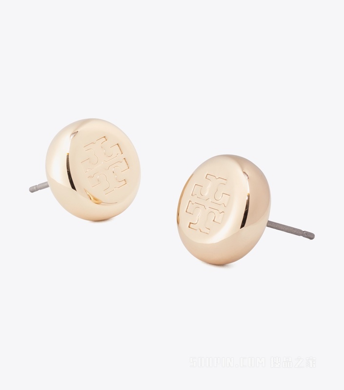 【新品】Icon 经典系列圆形耳钉 浅黄铜色