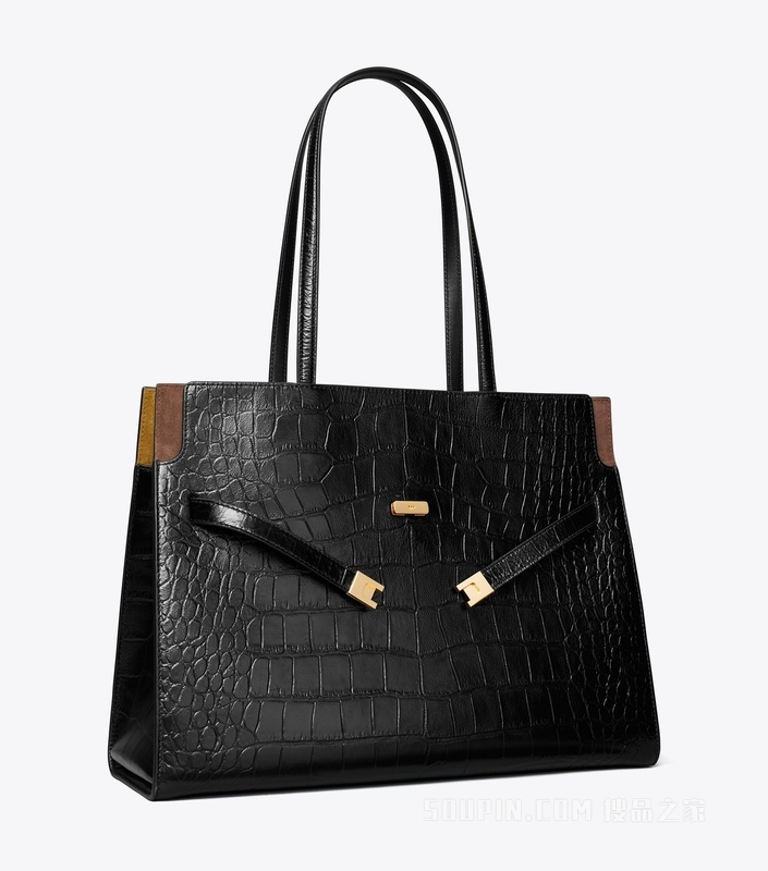 【新品】Lee Radziwill 压花托特包 黑色