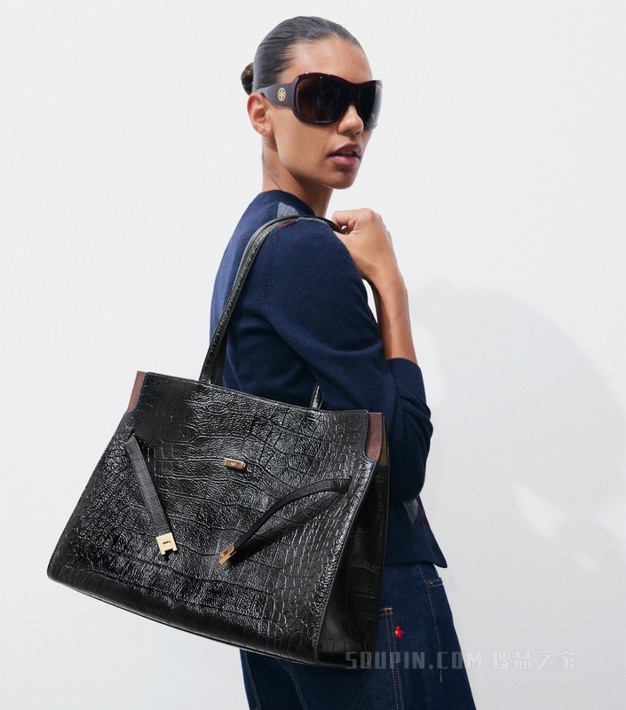【新品】Lee Radziwill 压花托特包 黑色