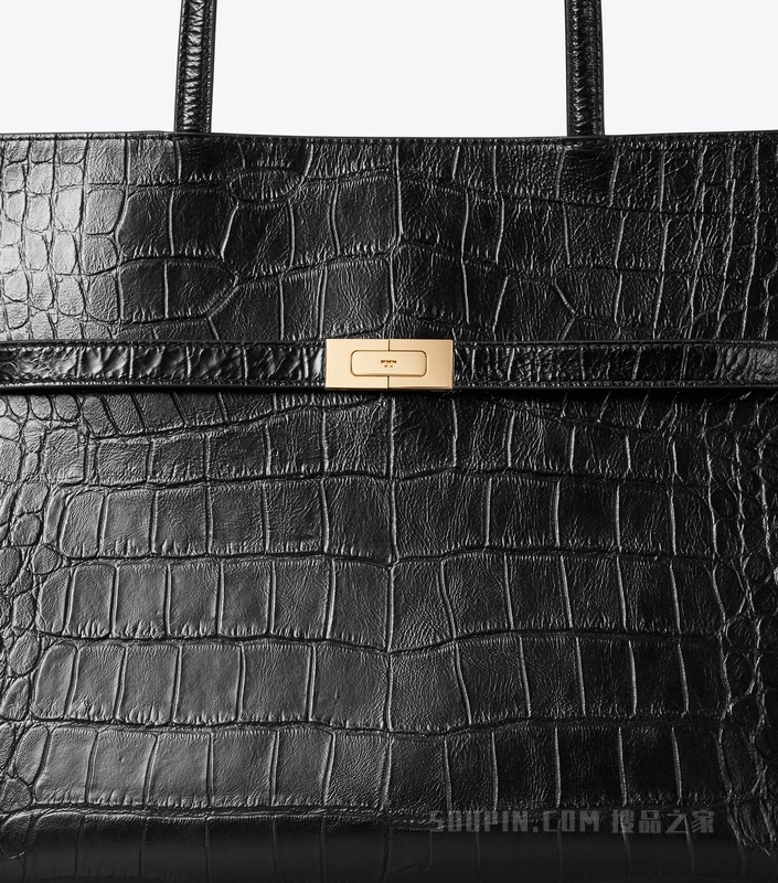 【新品】Lee Radziwill 压花托特包 黑色