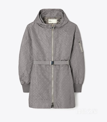 【新品】T Monogram 提花束腰夹克 灰色 T Monogram 图案