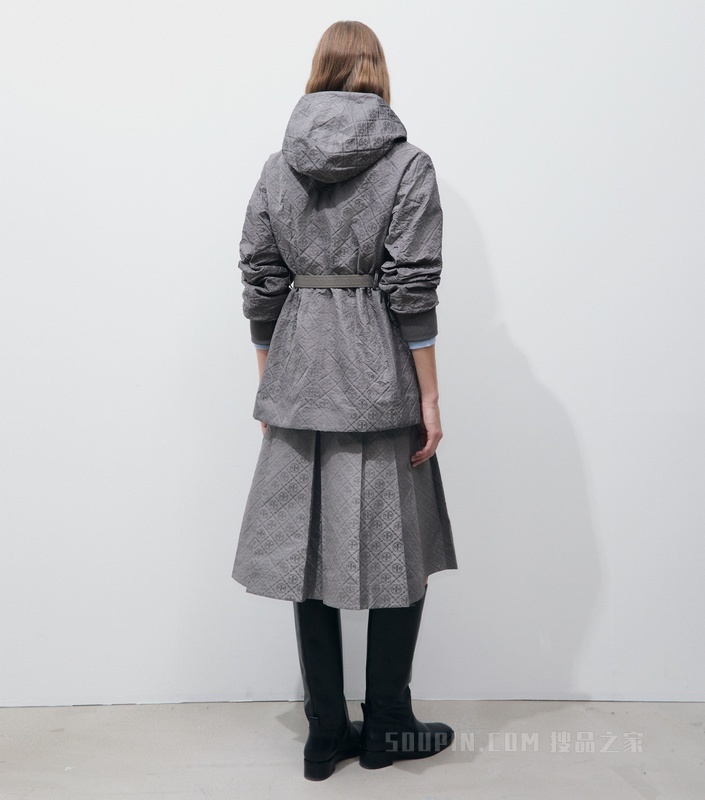 【新品】T Monogram 提花束腰夹克 灰色 T Monogram 图案