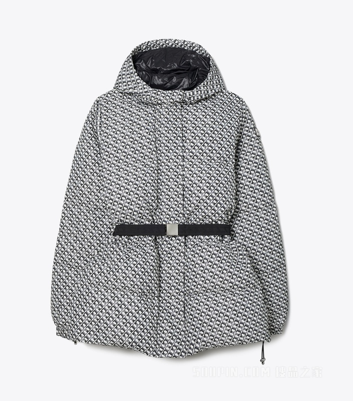 【新品】提花束腰夹克 白色 / 黑色