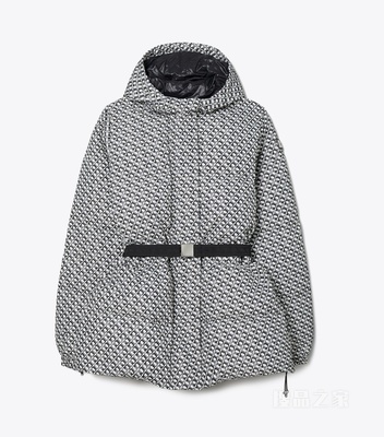 【新品】提花束腰夹克 白色 / 黑色