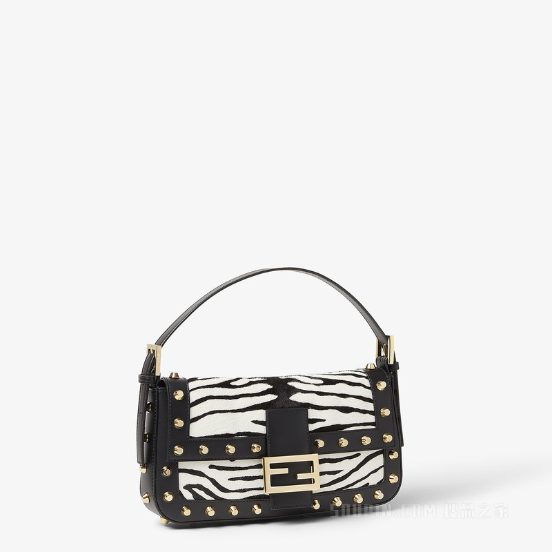 Baguette® 26424手袋 铆钉装饰虎纹印花马毛皮效果皮革手袋