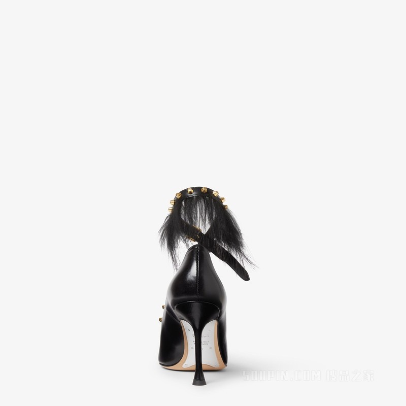 FENDI Vertigo 黑色皮革高跟鞋