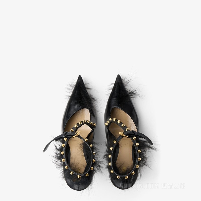 FENDI Vertigo 黑色皮革高跟鞋