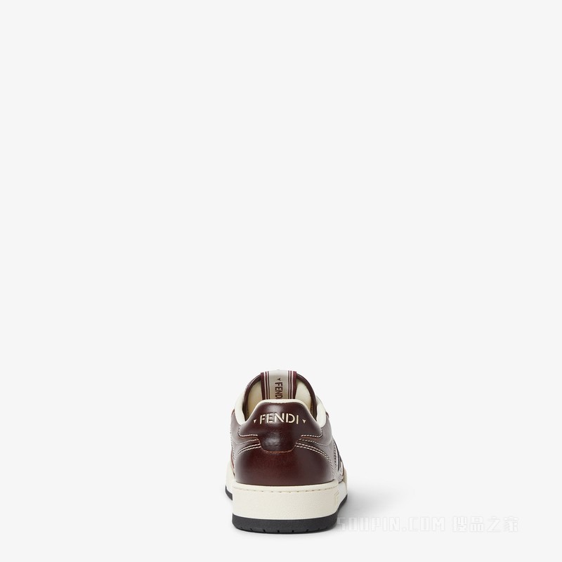 FENDI Match运动鞋 深棕色皮革低帮鞋
