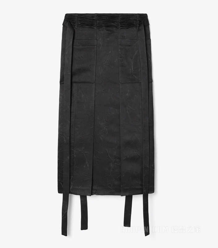 【新品】桑蚕丝缎面半身裙 黑色