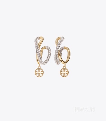 【新品】Icon 经典系列交叉圈形耳环 浅银色/浅黄铜色/水晶色