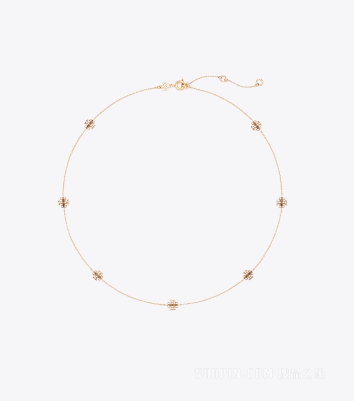 【新品】Icon 经典系列密镶精致项链 Tory 金/水晶色