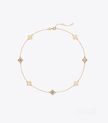 【新品】Forget Me Not 勿忘我系列密镶项链 Tory 金/水晶色